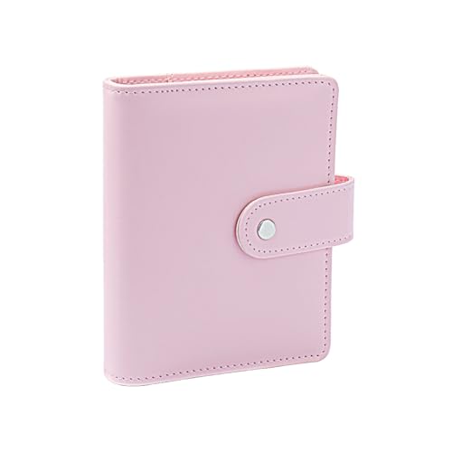 NatSumeBasics A7-Ordner, Brieftasche, Macaron, Kunstleder, Budget-Ordner, Planer, Organizer, 6 Ringe, Notizbuchordner für Reisetagebuch, Füllmappe (A7, Rosa) von NatSumeBasics