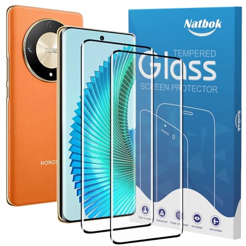 Natbok 2 Stück 3D Panzerglas für Honor Magic 6 Lite 5G,Ultra-klar Honor Magic6 Lite Schutzfolie, 9H Härte,Ultrabeständig,Anti-Kratzen, Anti-Bläschen, Anti-Fingerabdruck Displayschutzfolie von Natbok