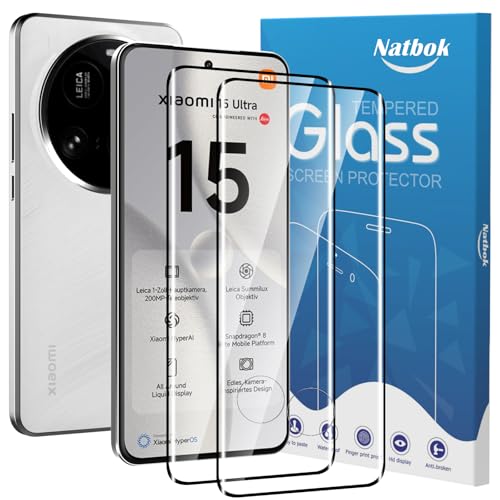 Natbok 2 Stück 3D Schutzfolie Panzer Schutz Glas für Xiaomi 15 Ultra/15 Pro,Ultra-klar Schutzfolie, 9H Härte,Ultrabeständig,Anti-Kratzen, Anti-Bläschen, Anti-Fingerabdruck Displayschutzfolie Natbok 2 Stück 3D Schutzfolie Panzer Schutz Glas für Xiaomi 15 Ultra/15 Pro,Ultra-klar Schutzfolie, 9H Härte,Ultrabeständig,Anti-Kratzen, Anti-Bläschen, Anti-Fingerabdruck Displayschutzfolie von Natbok
