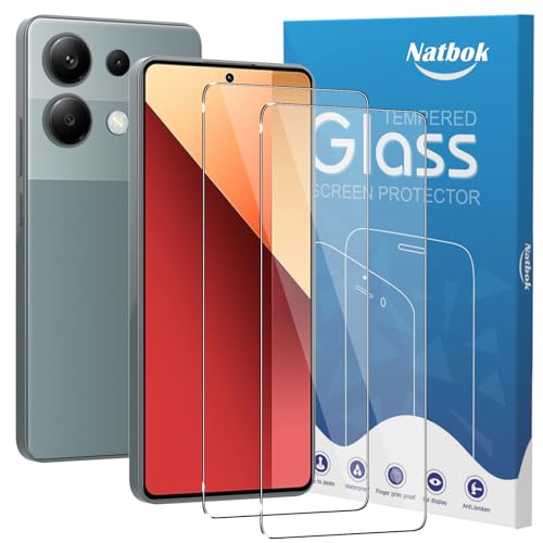 Natbok 2 Stück Panzerglas für Xiaomi Redmi Note 13 Pro 4G/Poco M6 Pro 4G (Nicht 5G),Ultra-klar Schutzfolie,9H Härte,Ultrabeständig,Anti-Kratzen, Anti-Bläschen, Anti-Fingerabdruck Displayschutzfolie von Natbok
