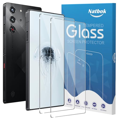 Natbok 2 Stück Schutzfolie für Nubia Red Magic 10 Pro/Pro+/Pro plus Panzer Schutz Glas,Ultra-klar Red Magic 10 Pro/Magic Pro Plus Schutzfolie,Anti-Kratzen,Anti-Fingerabdruck Displayschutzfolie von Natbok