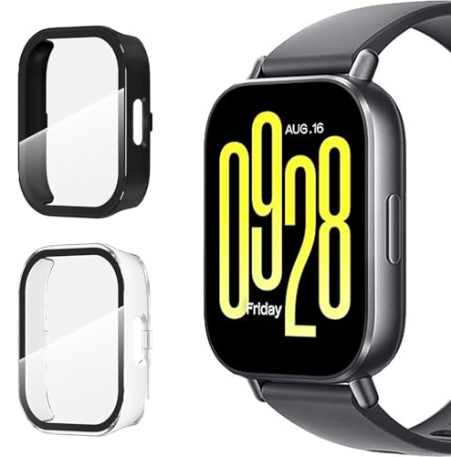 Natbok [2 Stück] für Redmi Watch 5 Active Hülle und panzerfolie, Harte PC Militär Stoßfest Watchhülle Kratzfest Dünn Schutzhülle,Schützend Airbag Redmi Watch 5 Active von Natbok