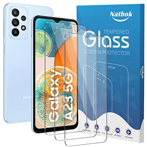 Natbok 3 Stück Tempered Glass Screen Protectors for Honor X6a/Moto E13/Samsung Galaxy A23, Ultra Clear Honor X6a Screen Protector, 9H Hardness, Ultra Resistant, Anti-Scratch, Anti-Bubble von Natbok