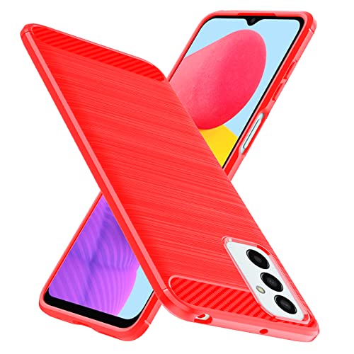 Natbok Handyhülle für Samsung Galaxy A23 Hülle,[Kohlefaser-Textur] Weiche TPU Kratzfeste Stoßfeste Dünne Schutzhülle für Galaxy A23 - Rot von Natbok