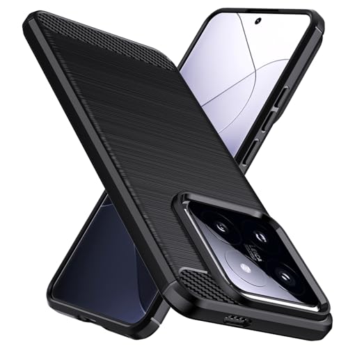 Natbok Handyhülle für Xiaomi 14 Pro Hülle, Weiches TPU Stoßdämpfung Hülle für Xiaomi 14 Pro Case, Kohlefaser Design Dünne SchutzHülle, Anti-Rutsch, Kratzfeste Xiaomi 14 Pro Hülle,Schwarz von Natbok