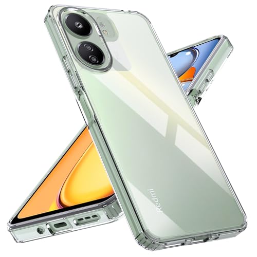 Natbok Hülle für Xiaomi Redmi 13C/Redmi 13 C/Poco C65, Stoßfest Weicher TPU Stoßfänger und Harte PC Rückseite, Kratzfest, Fallschutz, Schlanke Passform, Schutzhülle für Redmi 13C,Transparent von Natbok