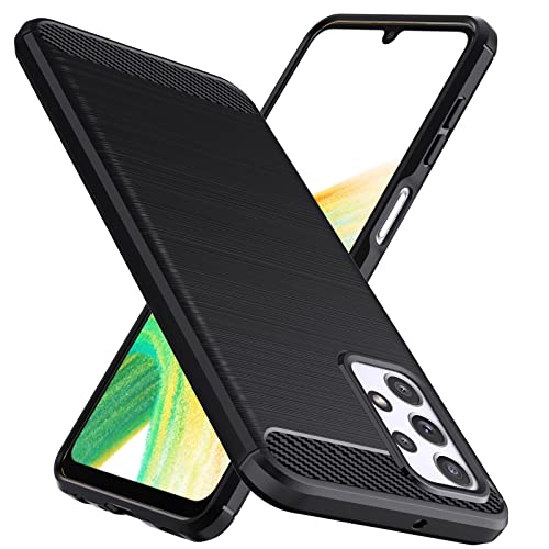 Natbok Kompatibel mit Samsung Galaxy A33 5G Hülle, Weiches TPU Stoßdämpfung Handyhülle für Samsung A33, Kohlefaser Design Dünne SchutzHülle, Anti-Rutsch, Kratzfeste, Schwarz von Natbok