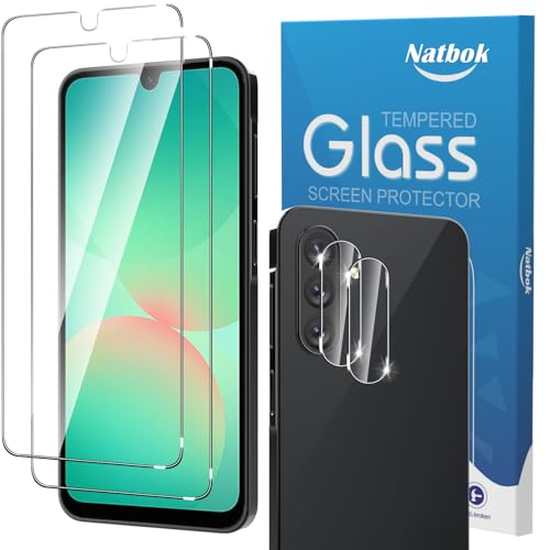 Natbok Schutzglas für Samsung Galaxy A26 5G, 2+2 Stück Samsung A26 Panzerglas mit Kamera Panzer Schutz Glas Schutzfolie,Ultra-Klar 9H Härte Ultrabeständig Anti-Kratzen Displayschutzfolie Natbok Schutzglas für Samsung Galaxy A26 5G, 2+2 Stück Samsung A26 Panzerglas mit Kamera Panzer Schutz Glas Schutzfolie,Ultra-Klar 9H Härte Ultrabeständig Anti-Kratzen Displayschutzfolie von Natbok
