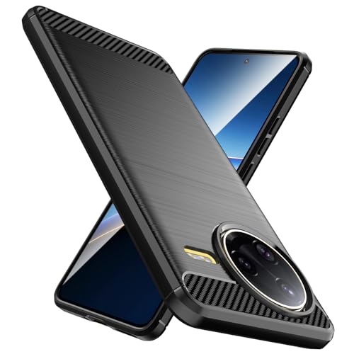 Natbok für Xiaomi Poco F7 Pro 5G Hülle, Weiches TPU Stoßdämpfung Handyhülle für Poco F7 Pro Case, Kohlefaser Design Dünne SchutzHülle, Anti-Rutsch, Kratzfeste,Schwarz Natbok für Xiaomi Poco F7 Pro 5G Hülle, Weiches TPU Stoßdämpfung Handyhülle für Poco F7 Pro Case, Kohlefaser Design Dünne SchutzHülle, Anti-Rutsch, Kratzfeste,Schwarz von Natbok