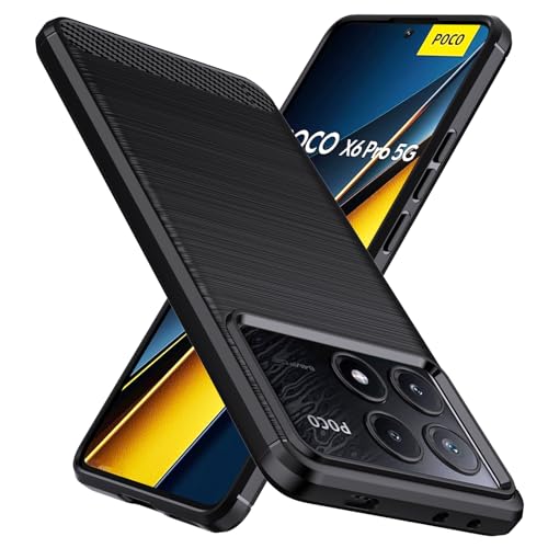 Natbok HandyHulle fur Xiaomi Poco X6 Pro 5G Hulle, TPU Stoßdämpfung Hulle fur Xiaomi Poco X6 Pro 5G Case, Kohlefaser SchutzHulle, Anti-Rutsch, Kratzfeste Poco X6 Pro 5G Hulle, Schwarz Natbok HandyHulle fur Xiaomi Poco X6 Pro 5G Hulle, TPU Stoßdämpfung Hulle fur Xiaomi Poco X6 Pro 5G Case, Kohlefaser SchutzHulle, Anti-Rutsch, Kratzfeste Poco X6 Pro 5G Hulle, Schwarz von Natbok