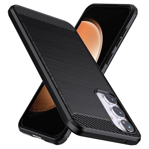 Natbok für Samsung Galaxy S23 FE 5G Hülle, Weiches TPU Stoßdämpfung Handyhülle für Samsung S23 FE Case, Kohlefaser Design Dünne SchutzHülle, Anti-Rutsch, Kratzfeste Galaxy S23 FE Hülle,Schwarz von Natbok