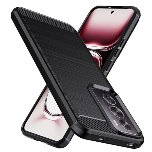 Natbok fur Oppo Reno 12 Pro Hulle,Weiches TPU Stoßdämpfung HandyHulle fur Oppo Reno 12 Pro Case,Kohlefaser Design Dünne SchutzHulle,Anti-Rutsch,Kratzfeste Oppo Reno 12 Pro Hulle,Schwarz von Natbok