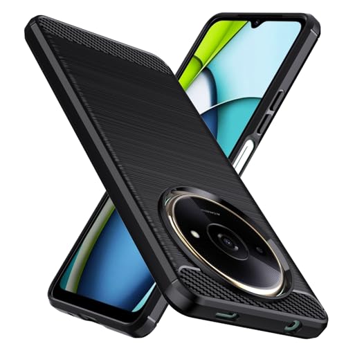 Natbok fur Xiaomi Redmi A3X Hulle, Weiches TPU Stoßdämpfung HandyHulle fur Redmi A3X Case, Kohlefaser Design Dünne SchutzHulle, Anti-Rutsch, Kratzfeste Redmi A3X Hulle,Schwarz von Natbok