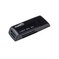 Natec Genesis ANT 3 schwarz Mini USB 2.0 Memory Card Reader – Kartenleser (Memory Stick (MS), microSD (TransFlash); MiniSD; MMC; MS Micro (M2); MS Pro; MS Pro Duo, RS-MMC, SDHC, SD, USB 2.0, 480 Mbit/s, Schwarz) von Natec Genesis