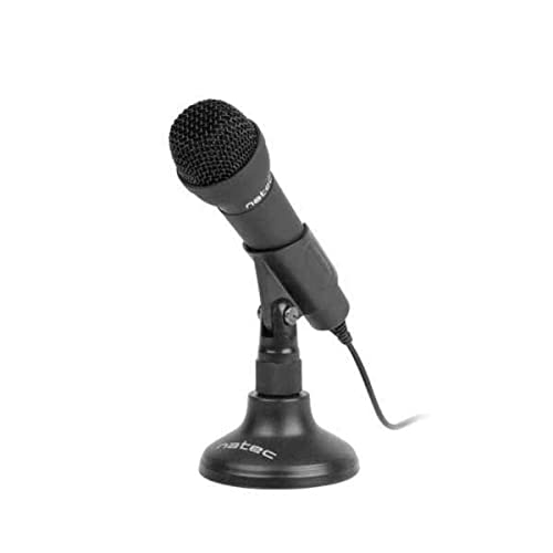 NATEC Microphone Adder Mini Jack 3,5 mm geräuscharmes Mikrofon, Schwarz von Natec