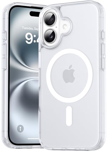 Natiiozie Magnetisch Hülle Kompatibel mit iPhone 16, Matt Handyhülle Kompatibel mit MagSafe, Stoßfest Kratzfest Schutzhülle Nie Vergilbung Rückseite 6.1 Zoll Case Frostweiß Natiiozie Magnetisch Hülle Kompatibel mit iPhone 16, Matt Handyhülle Kompatibel mit MagSafe, Stoßfest Kratzfest Schutzhülle Nie Vergilbung Rückseite 6.1 Zoll Case Frostweiß von Natiiozie