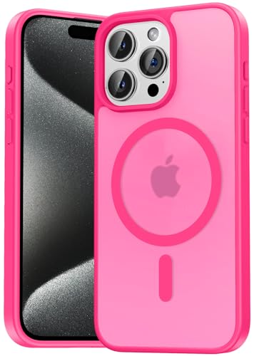 Natiiozie Magnetisch Kompatibel mit iPhone 15 Pro Hülle, Matt Handyhülle Kompatibel mit MagSafe, Stoßfest Kratzfest Schutzhülle Nie Vergilbung rutschfest Rückseite iPhone 15 Pro Case Rosarot Natiiozie Magnetisch Kompatibel mit iPhone 15 Pro Hülle, Matt Handyhülle Kompatibel mit MagSafe, Stoßfest Kratzfest Schutzhülle Nie Vergilbung rutschfest Rückseite iPhone 15 Pro Case Rosarot von Natiiozie