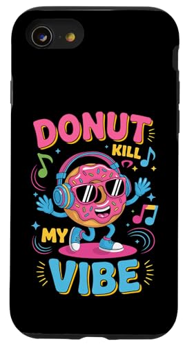 Lustiger Donut Dancing Sprinkle Kopfhörer Vibes Donut Hülle für iPhone SE (2020) / 7 / 8 von National Donut Day Graphic