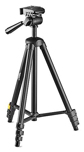National Geographic Fotostativ-Kit, klein, 3-Wege-Kopf, Schnellwechselplatte, 4 Beinsegmente, Klemmverschluss, Mittelspinne, trägt bis zu 1 kg, Aluminium, NGHPHMIDI [Exklusiv bei Amazon] von National Geographic