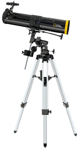 National Geographic Reflektor Teleskop 76/700 EQ mit äquatorialer Montierung, Stativ, Smartphone Kamera Adapter und umfangreichem Zubehör von Bresser