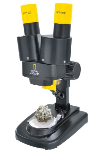 National Geographic Stereo 3D Mikroskop mit 20x Vergrößerung und Auflichtbeleuchtung für Kinder und Erwachsene für die Beobachtung von Steinen, Münzen, Insekten und vielem mehr von National Geographic