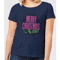 National Lampoon Merry Christmas (Kiss My @$$) Damen Christmas T-Shirt - Navy Blau - L von National Lampoons