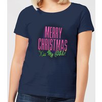 National Lampoon Merry Christmas (Kiss My @$$) Damen Christmas T-Shirt - Navy Blau - XXL von National Lampoons