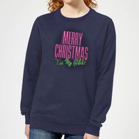 National Lampoon Merry Christmas (Kiss My @$$) Damen Weihnachtspullover – Navy - XL von National Lampoons