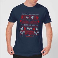 National Lampoon Merry Christmas Knit Herren Christmas T-Shirt - Navy Blau - L von National Lampoons