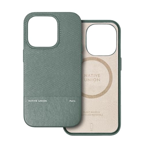 Native Union (Re Classic Case – MagSafe-kompatibel mit integrierten Magneten – Aus recycelten und pflanzlichen Materialien – Ultrarobust mit 1,8 m Fallschutz für iPhone 15 Pro (Schiefergrün) von Native Union