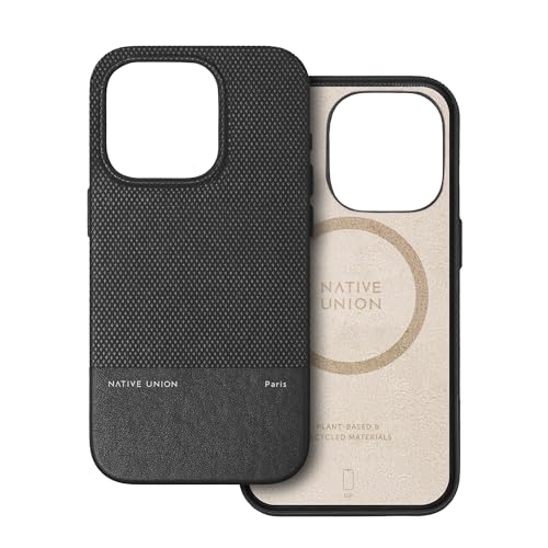 Native Union (Re Classic Case – MagSafe-kompatibel mit integrierten Magneten – Aus recycelten und pflanzlichen Materialien – Ultrarobust mit 1,8 m Fallschutz für iPhone 15 Pro (Schwarz) von Native Union