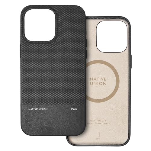 Native Union (Re Classic Case – MagSafe-kompatibel mit integrierten Magneten – Aus recycelten und pflanzlichen Materialien – Ultrarobust mit 1,8 m Fallschutz für iPhone 15 Pro Max (Schwarz) von Native Union