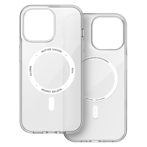 Native Union (Re Clear Case - Transparentes Anti-Vergilbungsgehäuse - MagSafe-kompatibel - Aus recycelten Materialien - Ultrarobust mit Fallschutz nach Militärstandard für iPhone 15 Pro Max von Native Union