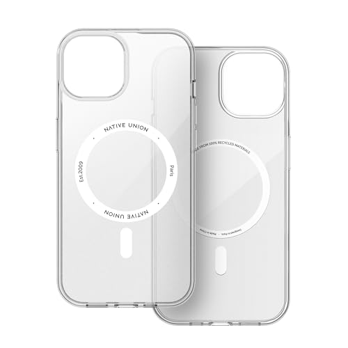 Native Union (Re Clear Case - Transparentes Anti-Vergilbungsgehäuse - MagSafe-kompatibel - Aus recycelten Materialien - Ultrarobust mit Fallschutz nach Militärstandard für iPhone 15 von Native Union