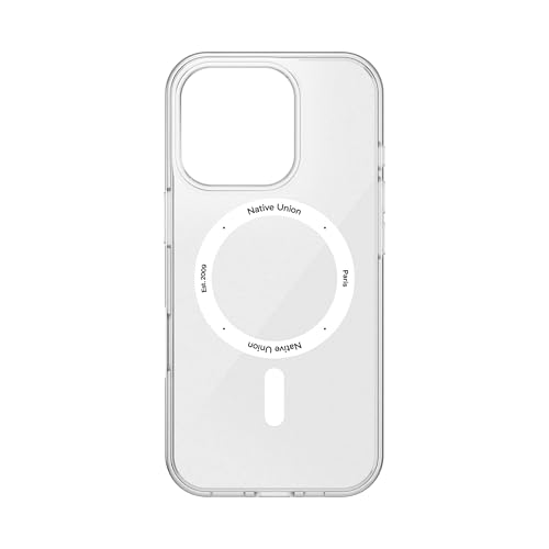 Native Union (Re Clear Hülle - Transparente Anti-Gelb-Hülle - MagSafe kompatibel mit eingebauten Magneten - Recycelte Materialien - Ultrarobust mit militärischer Fallschutzklasse für iPhone 16 Pro von Native Union