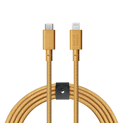 Native Union Belt Cable USB-C auf Lightning – 10ft Ultrastarkes, Verstärktes Kabel [MFi-Zertifiziert] kompatibel mit iPhone 14, iPhone 14 Plus, iPhone 14 Pro, iPhone 14 Pro Max, iPhone 13 (Kraft) von Native Union