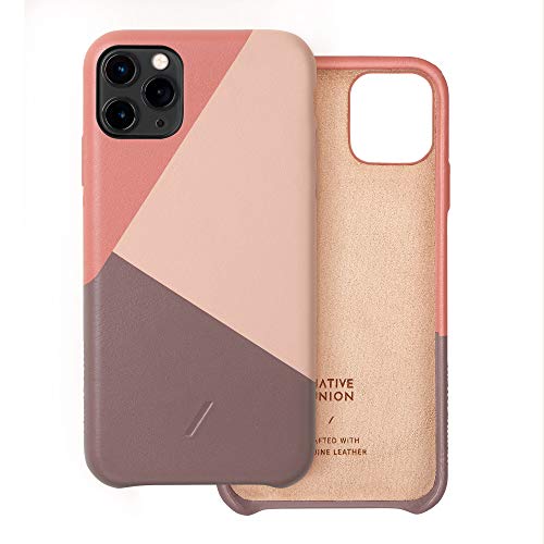 Native Union CLIC Marquetry Hülle für iPhone 11 Pro Max - Italienisches Nappaleder-Cover - Kompatibel mit iPhone 11 Pro Max (Rose) von Native Union