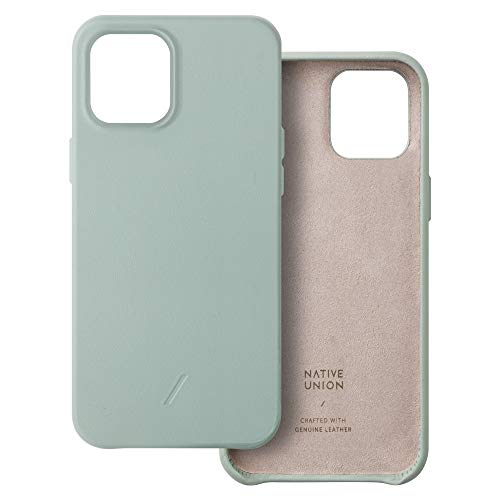 Native Union Clic Classic Schale – Komplett umschließende Lederschale aus italienischem Echtleder – Minimalistisches Design & schlanke Form – Passend für das iPhone 12 Pro Max (Salbei) von Native Union