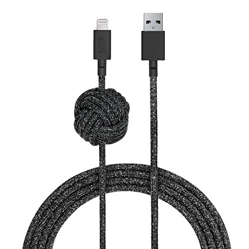 Native Union Night Cable - 3M Ultra-Starkes Umflochtenes [MFi-Zertifiziert] Lightning auf USB-A Daten- & Ladekabel mit Beschwertem Knoten (Cosmos) von Native Union