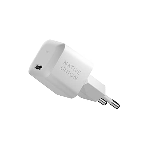 Native Union Schnelles GaN-Ladegerät PD 30W – Ultrakompaktes Power Delivery-fähiges USB-C-Ladegerät – Für MacBook Air, iPads, iPhones, Pixel, Galaxy und andere Typ-C-Geräte (Weiß) von Native Union