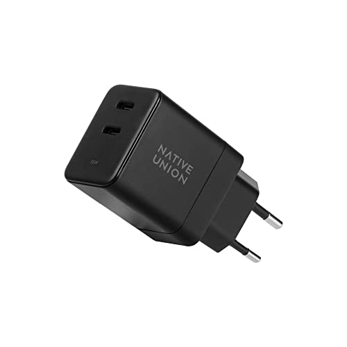 Native Union Schnelles GaN-Ladegerät PD 35W – Ultra-Kompaktes Power Delivery-fähiges USB-C-Ladegerät (bis zu 35 W) – Für MacBook Pro, iPads, iPhones und Mehr (Schwarz) von Native Union