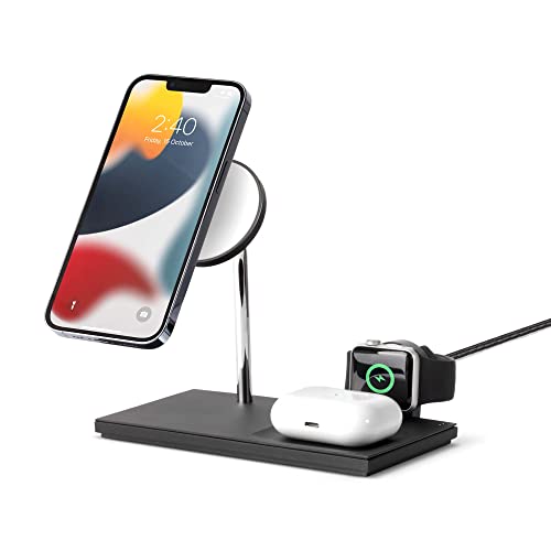 Native Union Snap 3-in-1 Magnetic Wireless Charger - Ladestation für iPhone 14/13 / 12 & Watch Ultra mit kabellosem Pad für AirPods (Pro/Pro 2) - Einstellbarer Winkel & diskrete LED-Anzeigen von Native Union