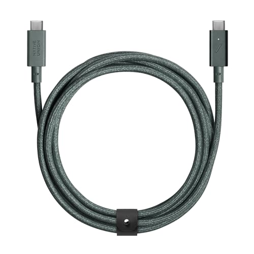 Native Union Type-C Belt Kabel Pro - 240 W USB-C auf USB-C 2.4m Ultrastarkes Ladekabel kompatibel mit iPhone 15, 15 Pro Max, MacBook Pro 14"/16" M2, Air 15" M2, iPad Pro (Schiefergrün) von Native Union