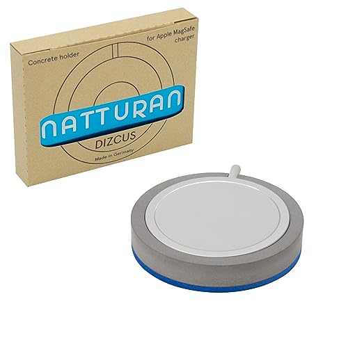 Natturan DIZCUS Halterung für Apple MagSafe | MagSafe Holder aus Beton | (MagSafe Ladegerät Nicht im Lieferumfang enthalten) | MagSafe Halterung Tisch | Nano Suction-Technologie (Blau) von Natturan