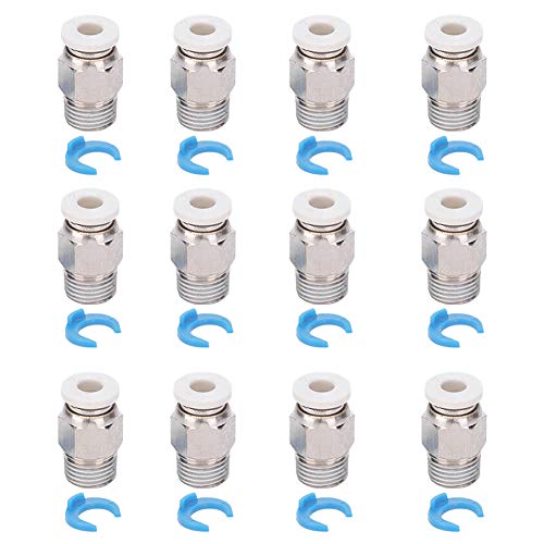 12Pcs Pneumatic Fitting Push Connector Straight Quick Connector 3D Printer Extruder Accessories CR10 M10 Thread 3D Printer Accessories von Natudeco