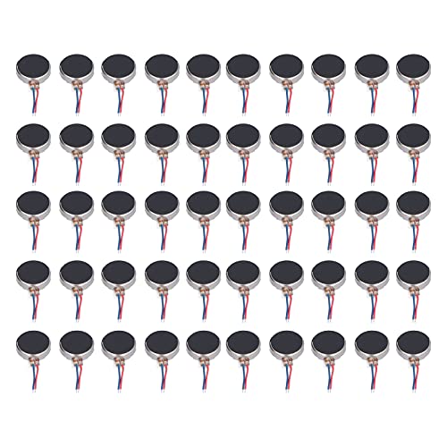 50 Stück Mini-Vibrationsmotoren DC 3 V 10 x 2,7 mm Anti-Interferenz-Kleiner leichter, geräuscharmer Mikro-Vibrationsmotor Flache Münz-Vibrationsmotoren von Natudeco
