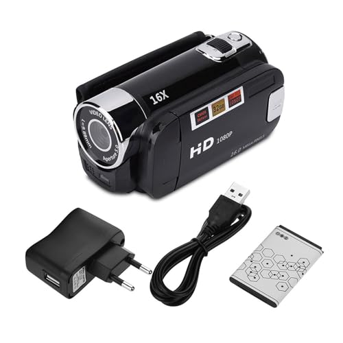Digitalkamera Pocket HD Rotation 16X High Definition Digital Camcorder Video DV Kamera für Studenten Teens Elders (EU-Stecker) von Natudeco