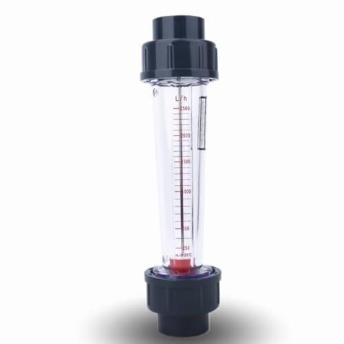 LZS-25 (D) Flüssigkeitsdurchflussmesser 250–2500 l/h Rohrtyp Wasser-Rotameter Kunststoff-Durchflussmesser mit flacher Öffnung 32 mm/1,26 Zoll Wasserdurchflussregler Hydraulische Ventilarmaturen von Natudeco