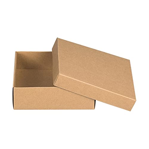 Faltschachtel 15,5 x 15,5 x 5 cm, Braun, Deckel, Kraftkarton, für Geschenke - 10er Set von Natürlich verpacken