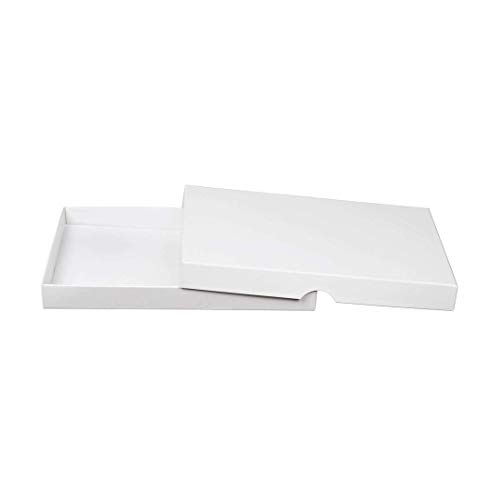 Weiße Faltschachtel mit Deckel, für A5, 15,2 x 21,3 x 2,5 cm, Recyclingkarton, Geschenkschachtel, Fotoschachtel - 10er Set von Natürlich verpacken